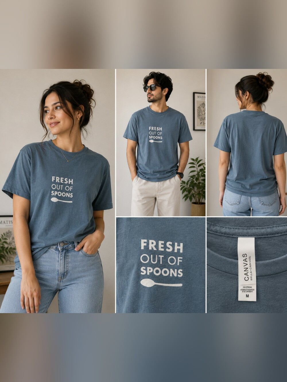 Fresh Out of Spoons Graphic Tee - Blue